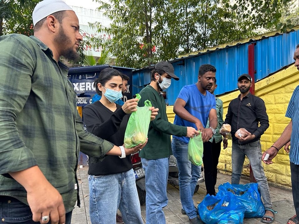 Fresh fruit portions prepared for distribution to families in need